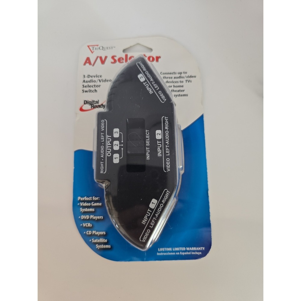 TriQuest A/V Selector 3-Device Audio/Video Selector Switch Model 5450